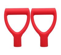 YARNOW 2 Pezzi Manico Rastrello a Forma in Plastica Rossa, Impugnatura Comoda e Struttura Sostituibile per Pala e Attrezzi da Giardino, per Rimozione Neve in Casa