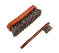 YARNOW 2 pezzi Pennello per Pulizia Scarpe e Stivaletti in Setola di Cavallo con Manico Leggero per Pelle Scamosciata per Lucidare e Curare Superfici in Pelle