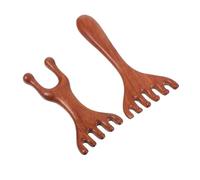 YARNOW 2 Pezzi Pettine in Legno per Capelli e Viso Strumento Multifunzionale con Doppia Testa Pettine Guasha Denti Larghi per Trattamento del Cuoio Capelluto e Trattamenti Facciali