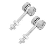YARNOW 2 Pezzi Ruote per Porte Scorrevoli Doppio Cuscinetto, Rulli in Lega Argento Resistenti All'usura, per Porte Armadio e Serra, Scorrimento Fluido e Durevole