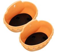 YARNOW 2 Pezzi Vaso da Parete Semicerchio Hg-3051 in Plastica Marrone