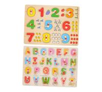 YARNOW 2 set Puzzle Educativo Legno per e Cartoon Cognitivo Montessori per Sviluppo Abilità Manuali e Apprendimento Precoce