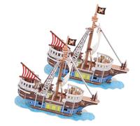 YARNOW 2 Set Puzzle Nave Pirata da Assemblare per Adulti e Educativo e Decorazione da Scrivania per Regali Compleanno e