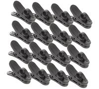 YARNOW 20 Pezzi Clip per Microfono Lavalier in Abs Nero, Piccolo e Leggero, Morsetto Rotante per Discorsi al Podio, Libera le Mani Supporto Resistente