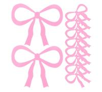 YARNOW 20 Pezzi Etichette per Bicchieri in Acrilico Rosa a Forma di Fiocco, Marcatori Riutilizzabili per Vino e Drink, Decorazioni Eleganti per Feste di Compleanno e Matrimonio