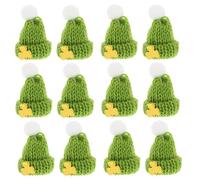 YARNOW 20 Pezzi Mini Cappello Da Papera Cappello Irlandese Da Uomo Miniature Natalizie Per L'artigianato Piccoli Cappelli Di Babbo Natale Costume Per Criceto Filato Green
