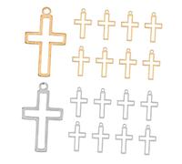 YARNOW 20 Pezzi Pendenti Croce Gesù in Acciaio Inossidabile Mini Ciondoli Crucifisso Sottili Charm Religiosi per Braccialetti Portachiavi Collane Fai da Te