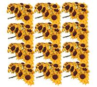 YARNOW 200 Pezzi Girasoli di Carta Realistici per Decorazioni Matrimonio e Feste, Fiori Artificiali Portatili in Carta e Ferro, per Bomboniere e Fai da Te