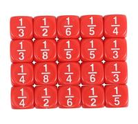 YARNOW 20pezzi Dadi Frazionari Multi-faccia Acrilici Per Ragazzo Angoli Arrotondati Per Attività Didattiche Matematica in Classe e Apprendimento Casa