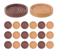 YARNOW 24 pezzi di dama in legno - Pezzi degli scacchi rotondi impilabili da 3 cm - di ricambio per scacchiera in legno per imparare e giocare a dama.