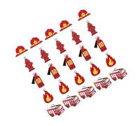 YARNOW 25 Pezzi Portachiavi Vigili Fuoco in Lega Leggera e Portatile Design Unico a Forma di Mini Camion dei Pompieri e Fiamma, per Zaini e Auto