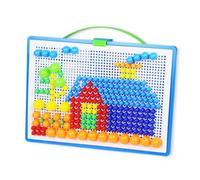 YARNOW 296 Pezzi Educativo Puzzle da Tavolo con Colorati per Abilità per Sviluppare Creatività Coordinazione Occhio Mano Colore Casuale