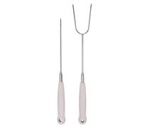 YARNOW 2pezzi Forchette Telescopiche per Barbecue in Acciaio Inox Utensili Resistenti per Grigliate all Aperto per Campeggio Ristoranti e Picnic