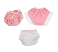 YARNOW 3 Doll Underwear Set in Soft Fabric Reusable Newborn Diapers For Dolls For Pretend Play And Travel