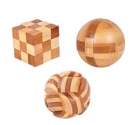 YARNOW 3 Educativo Interlocking Puzzle Bamboo per Sviluppo Intellettivo e Relazione Genitore per Adulti Antistress per Migliorare La Concentrazione e Risolvere Problemi