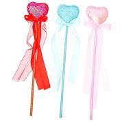 YARNOW 3 Pezzi Bacchette Sequins Forma Cuore per Decorazione per Feste e Performance Teatrali Vivaci