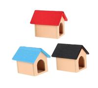 YARNOW 3 Pezzi Casetta per Cani in Miniatura in Legno Accessori per Dollhouse e Scenografia da Giardino Cuccia Piccola Resistente per Gioco Creativo e Decorazione Outdoor