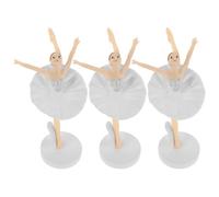 YARNOW 3 Pezzi Decorazione per Torta Ragazza Danza in Pvc Bianco Elegante e Romantica, Cake Topper Chic per Feste e Decorazioni di Torte di Compleanno