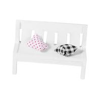 YARNOW 3 Pezzi Doppia Sedia in Legno Bianco Mini Mobili Da Giardino Delle Fate All'aperto Accessori Casa Scala Minuscolo Panca Da Giardino Decorativa Arredamento Bambù Bianca