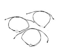 YARNOW 3 pezzi Gioielli Amicizia Creativi in Metallo Argento Braccialetti Delicati con Charms Sole Astri Accessori Regalo per Amiche e Famiglia Facili da Indossare per Occasioni Casual e