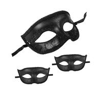 YARNOW 3 Pezzi Maschera Il Blu Retrò Occhio Guidato Misterioso Colorato Non Verniciato Maschere Costumi Carnevale Metà Profondo Durante La Notte Signore Nero Addominali