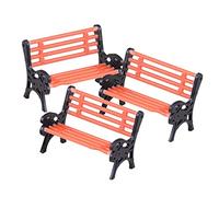 YARNOW 3 Pezzi Ornamenti Da Banco Accessori Per La Casa Delle Bambole in Miniature Banca Degli Accessori Del Villaggio Di Natale Alto Panca Per Bambole Mobilia Plastica