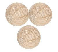 YARNOW 3 Pezzi Paralume in Lino Khaki a Lanterna Sospesa Rotonda Stile Boho Rustico Vintage Diffusione Luce Morbida per Decorazioni Lampade a Sospensione e Feste in Casa