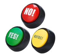 YARNOW 3 Pulsanti con Effetto Sonoro per Giochi e Feste Pulsanti Risposta Yes No Maybe Giocattoli Elettronici Divertenti e per Quiz e Intrattenimento