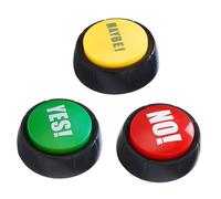 YARNOW 3 Pulsanti Sonori Scherzo con Suono Elettronico per Giochi e Quiz Pulsante Risposta No Yes e Maybe per Divertimento e Intrattenimento