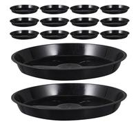 YARNOW 30 Pezzi vassoi Rotondi di plastica Piante per vasi Vassoio per l'acqua del Vaso di Fiori Vaschette raccogligocce per vasi da Fiori per Interni Black