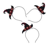 YARNOW 3pezzi Cerchietto Strega Donna Halloween Cappello Da Strega Con Fascia Per Capelli Accessori Per Capelli Di Halloween Decorazione Floreale Per Cosplay Da