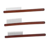 YARNOW 3pezzi Pettine Toelettatura Legno con Denti in Inossidabile Pettine per Cani Piccoli Anti-lacrime per Toelettatura Multifunzione Compatto per Uso Quotidiano