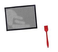 YARNOW 3pezzi Tappetino da Barbecue Antiscivolo e Riutilizzabile di Completo di Pennello per per Grill Elettrici e Forni per Pesce e Verdure