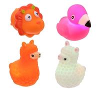 YARNOW 4 Giocattoli da Bagnetto Luminosi per Set da Animali Galleggianti Flamingo Leone Alpaca Alpaca Arancione Giochi Creativi per e Piscina Gonfiabile per Stimolare Abilità