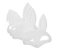 YARNOW 4 Maschera Coniglio Bianco da Dipingere Maschere Diy per Feste Costumi e Accessori Eleganti Adatte per Eventi e Cerimonie