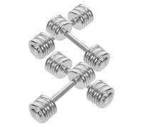 YARNOW 4 Pezzi accessori per case delle bambole manubri Bambola fabbricazione giocattoli accessori per la casa delle bambole mini con bilanciere lega Silver
