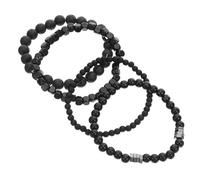 YARNOW 4 Pezzi Bracciale Uomo con Perline, Elastico, Stile Polsino Moderno | Lega e Rame con Pietra Sintetica, Finitura Opaca, per Outfit Streetwear e Look Urban
