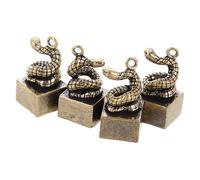 YARNOW 4 Pezzi Ciondolo Con Sigillo Serpente Dello Zodiaco Ornamenti Mini Desktop Figurine Decorazioni Per La Casa Figurina Arredamento Moderno Desiderio Golden Ottone