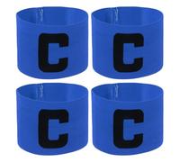 YARNOW 4 Pezzi Fascia da Capitano Calcio Blu in Nailon Regolabile | Leggera e Resistente, Facile da Regolare, Adatta a Squadre e Partite, Colore Blu, Uso Sportivo