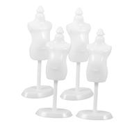 YARNOW 4 pezzi Manichini Miniature per Bambole in Plastica Bianca Supporto Leggero e Portatile per Esposizione e Sartoria Abiti Giocattolo Forma Elegante per Vestiti Bambole e Accessori