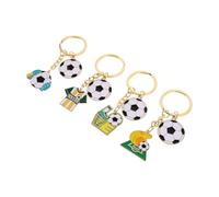 YARNOW 4 Pezzi Portachiavi Pallone Calcio in Lega Dimensioni 8x2,9 Cm Design Originale per Feste e Souvenir, Portatile e Lucentezza Duratura per Giocatori e Collezionisti
