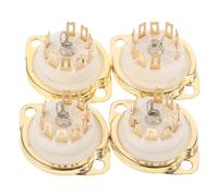 YARNOW 4 Pezzi Presa per Tubo in Ceramica a 9 Pin, Oro, per Audio e Amplificatore, Compatibile 6n2, 6p1, 6n1, 12ax7, El84, per Progetti DIY