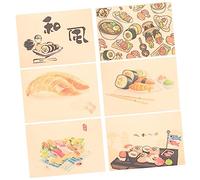 YARNOW 4 Set Adesivi per Cibo Giapponese Sushi Adesivi in Stile Giapponese Poster da Parete Decorazione per Soggiorno Pittura Set da 6 Pezzi in Stile Onda A3 Poster di Sushi 6 Fogli*4