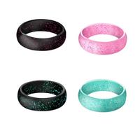 YARNOW 4pezzi Anello in Silicone dallo Stile Semplice Anello da Dito Sportivo in Silicone per Sport Resistente Flessibile per Workout per Nuoto per Sollevamento Pesi Colore Casuale