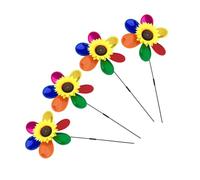 YARNOW 4pezzi Girandole Decorative Per Giardino Vento Colorato Sculture Da Giardino Forma Di Girasole Decorazioni Per Cortile e Prato Adatte Per Spazi Esterni