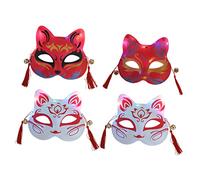 YARNOW 4Pezzi Maschere Cat Facper Halloween e Cosplay Design Chic e Attraentper Adulti Per Feste