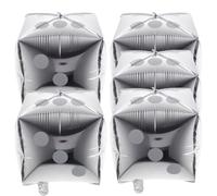 YARNOW 5 Palloncini in Alluminio a Forma di Dado Argento per Decorazioni Feste Tema, Facili da Usare e Resistenti, per Party a Tema Eleganti