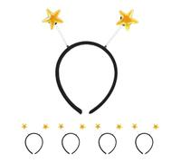 YARNOW 5 Pezzi Cerchietti per Chioma a Stella Gialla, Fascia per Costume da Marziano Halloween, Accessori Festa Natale Capodanno, Elastici Antenna Divertenti per Ragazze