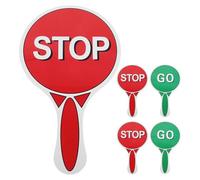 YARNOW 5 segnali di Stop: segnali stradali Portatili per Bambini - di Segnalazione Rosse e Verdi a Doppia Faccia, Palette manuali per Bambini Che insegnano la Sicurezza Stradale