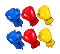 YARNOW 6 Palloncini in Foil a Tema Boxe Colorati a Forma di Guantoni da Boxe Rossi, Gialli e Blu, Decorazioni per Feste di Compleanno Sportive, Wrestling e Party a Tema Boxing